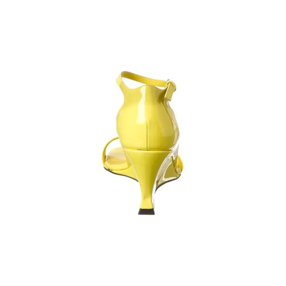 Ferragamo Leather Wedge Sandal, Yellow